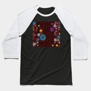Colorful floral pattern Baseball T-Shirt